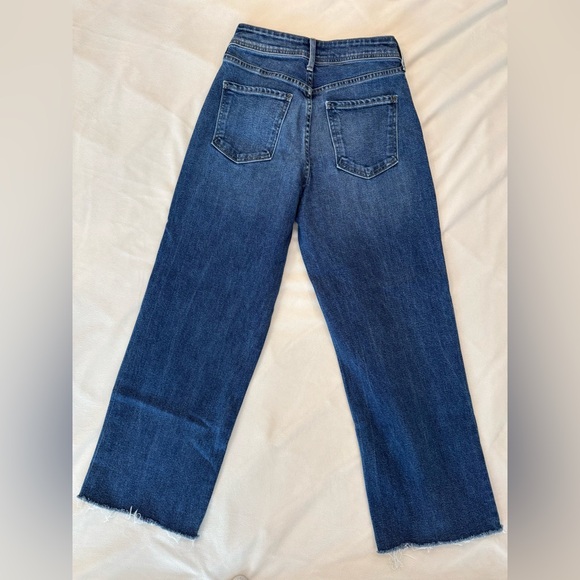 Just Black Denim High Rise Utility Wide Leg Jeans with Raw Hem - Picture 2 of 4